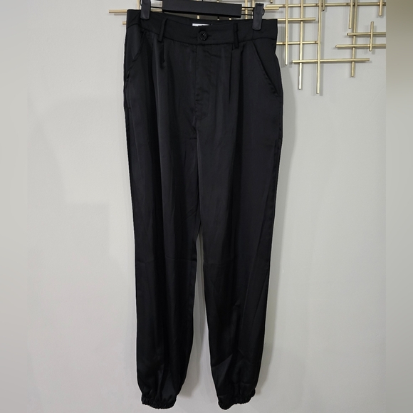 Black Silk / Satin Dress Pants​ - Picture 1 of 4